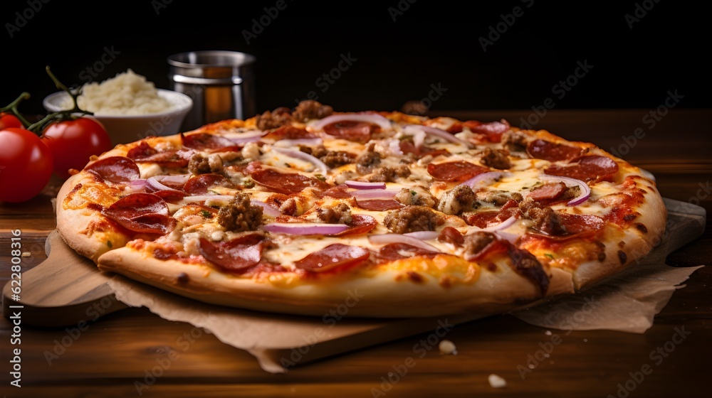 Une pizza dans un restaurant italien