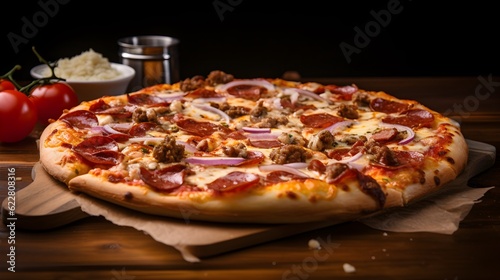 Une pizza dans un restaurant italien