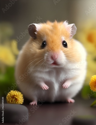 Hamster cute beautiful. Small pet. Generative AI