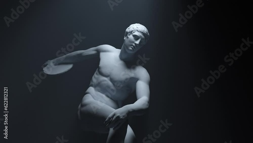 Discobolus Statue in a 3d animation photo
