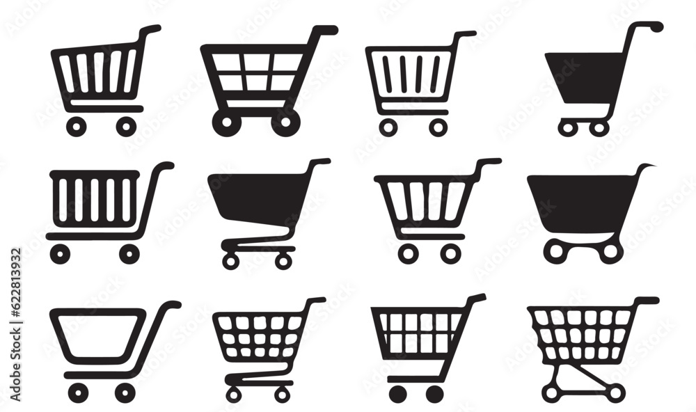 shopping cart icon set shopping cart icon set