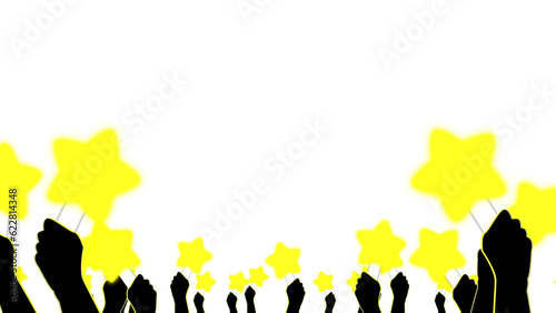 星の形をしたペンライトを持つ手