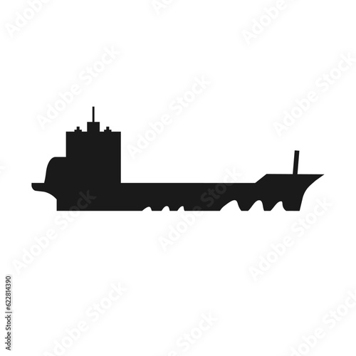 silhouette icon of a cargo ship