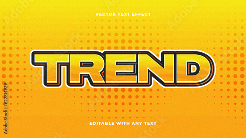 Editable 3D Yellow Trend Text Effect Style. Vector Illustration Template.