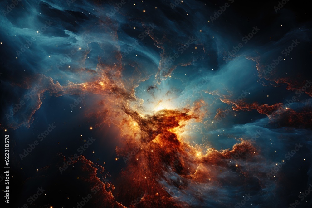 The Whirlpool Galaxy's distant swirls through a high-powered telescope. Generative AI