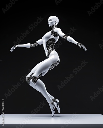 Female Humanoid Ballet Dancer in Pose  Feminine Android Busting Some Moves  Female Robot Raving Dance Feminine Cyborg Stance © Mike Walsh