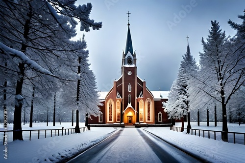 church in the snow