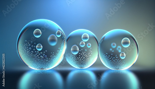 Green Hydrogen water element bubble artificial reflection