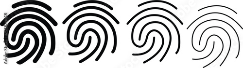 Finger print vector icon isolated on white background