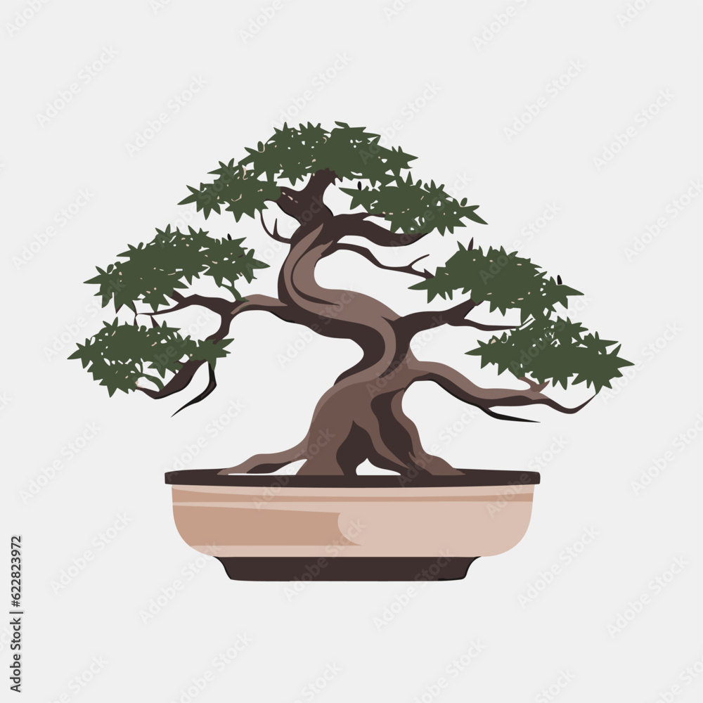 bonsai tree vector flat minimalistic isolated illustration bonsai tree vector flat minimalistic isolated illustration
