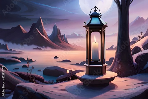 lantern on the beach