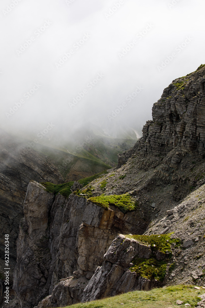 Seceda mountain ridgeline in Dolomites, Italy