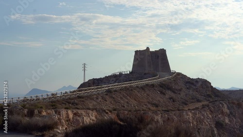 Footpath leading to Torre de Mesa Roldan in Almeria, Spain. Zoom in photo