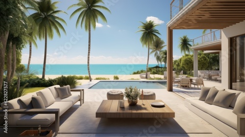 Villa in a prime oceanfront location in Miami, offering stunning views of the Atlantic Ocean and access to beaches © Damian Sobczyk