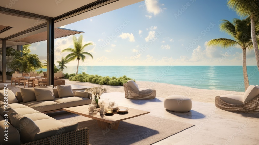Villa in a prime oceanfront location in Miami, offering stunning views of the Atlantic Ocean and access to beaches