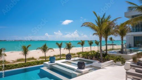 Villa in a prime oceanfront location in Miami  offering stunning views of the Atlantic Ocean and access to beaches