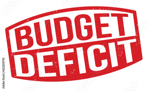 Budget deficit grunge rubber stamp photo