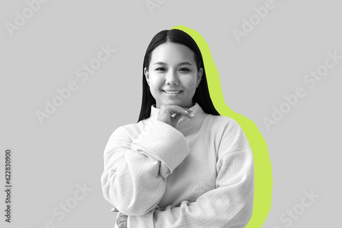 Portrait of smiling Asian w...