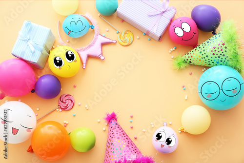 Frame made of colorful ball...