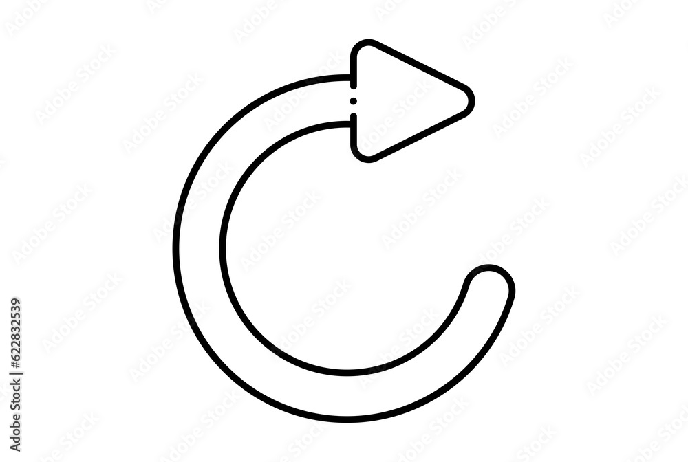 Reset arrow line icon black website symbol minimalist outline sign Reset arrow line icon black website symbol minimalist outline sign