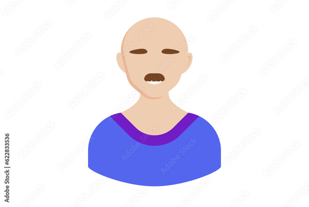 Man with mustache avatar icon character web symbol person app sign Man with mustache avatar icon character web symbol person app sign