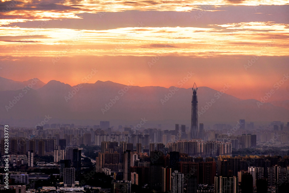 Fototapeta premium city sunset