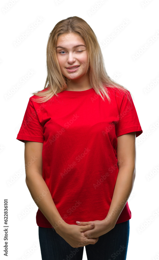 Young caucasian woman over isolated background winking looking at the camera with sexy expression, cheerful and happy face. Young caucasian woman over isolated background winking looking at the camera with sexy expression, cheerful and happy face.
