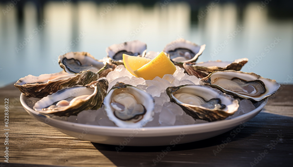 Oysters with lemon