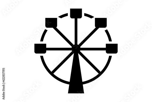 Ferris wheel carnival icon black party glyph symbol circus sign art