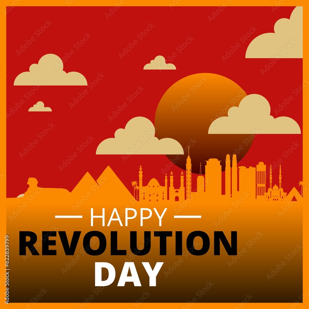 Premium Vector | Egypt revolution day vector illustration on july 23 with waving flag background in national holiday