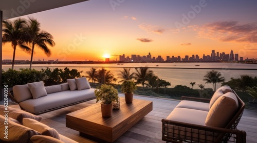 Designated sunset viewing deck on the upper levels of your villa  providing a perfect spot to witness the breathtaking Miami sunset