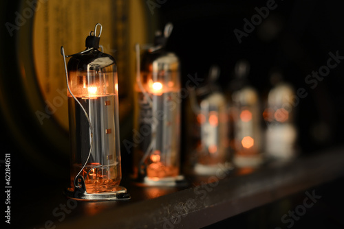 photo of amplifiers bulb warming up