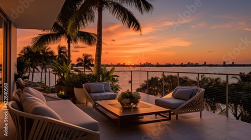 Designated sunset viewing deck on the upper levels of your villa, providing a perfect spot to witness the breathtaking Miami sunset © Damian Sobczyk