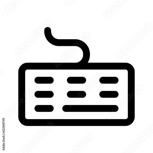 Keyboard vector icon. Keyboard line sign isolated white background
