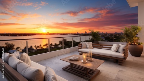 Designated sunset viewing deck on the upper levels of your villa, providing a perfect spot to witness the breathtaking Miami sunset