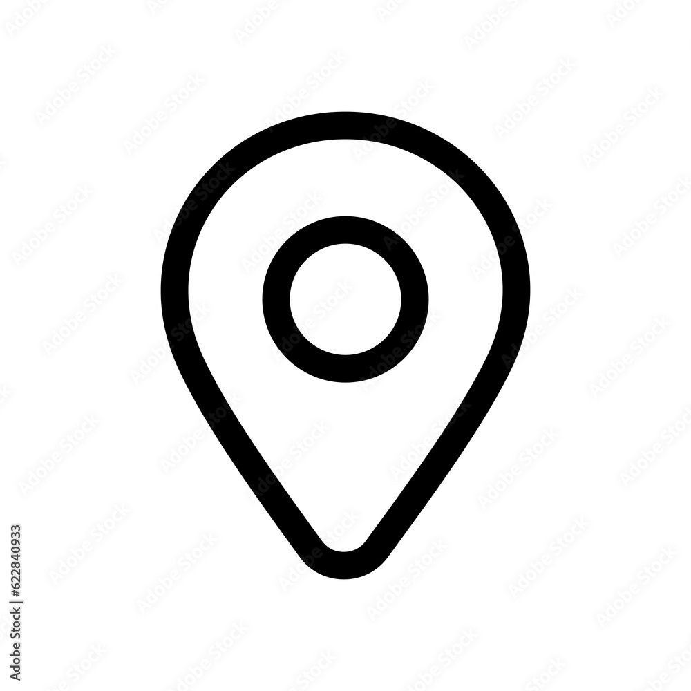 Pin icon vector. Location sign Isolated on white background. Navigation map, gps, direction, place, search concept. Pin icon vector. Location sign Isolated on white background. Navigation map, gps, direction, place, search concept.