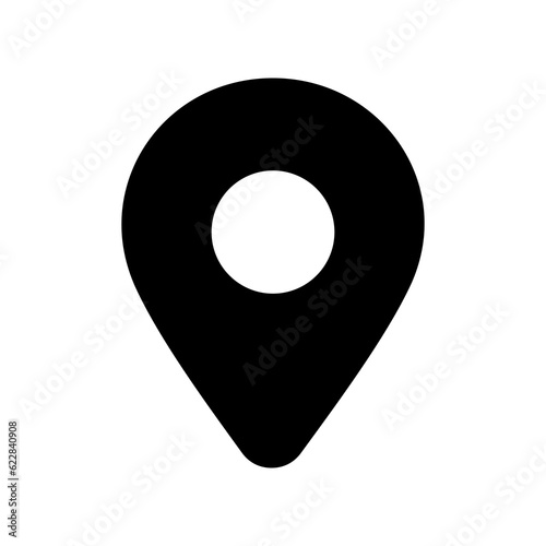 Pin icon vector. Location sign Isolated on white background. Navigation map, gps, direction, place, search concept. photo