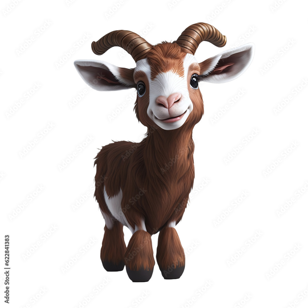 Mountain Goat Art Clipart and Cute Sticker Bundle for Commercial Use