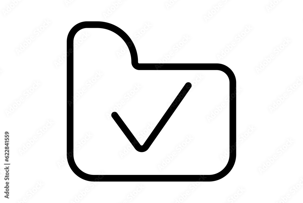 check folder line icon black tick web symbol minimalist app sign check folder line icon black tick web symbol minimalist app sign