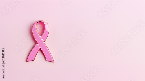 pink ribbon enamel pin, breast cancer awareness symbol