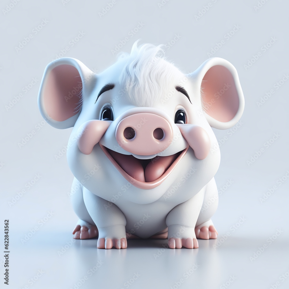 Fototapeta premium Cute Mini Pig Svg & Png Decor Bundle for show pig face baby shower birthday card clip art farm animals svg