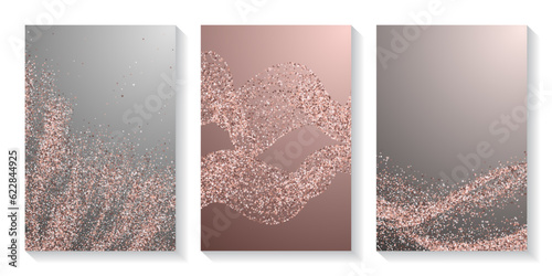 Chic pink confetti dot scatter pattern. Triangle square circle star granules noise. Party materials. Glittering grit particles dust confetti. Party decoration gleaming explosion
