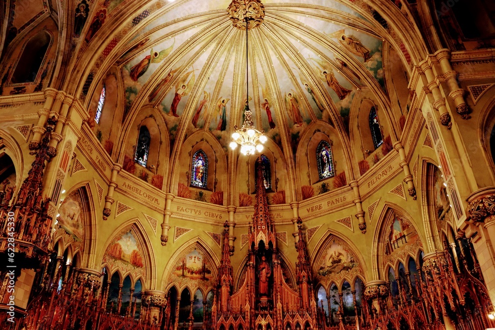 interior dome and altar of a cathedral