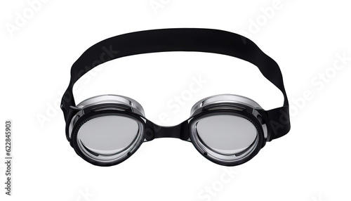 Black swimming goggles isolated png file
