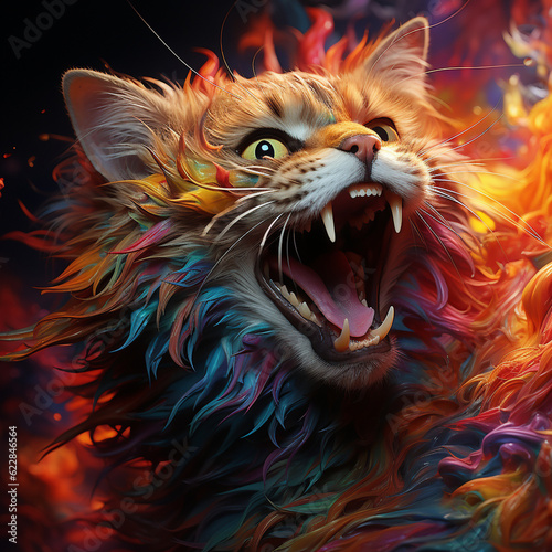 Cat on acid melting stunning painting © oshene