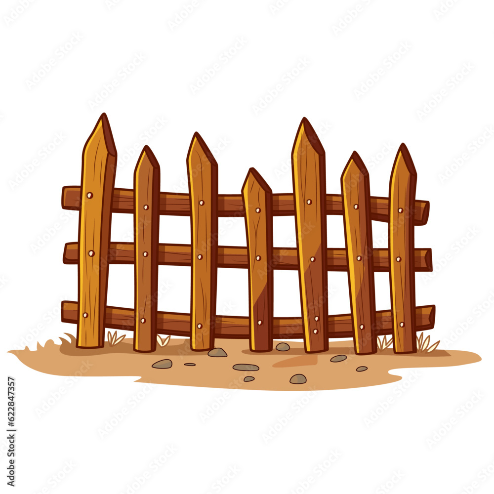 cartoon wooden fence stock vector illustration, Cartoon wooden garden ...