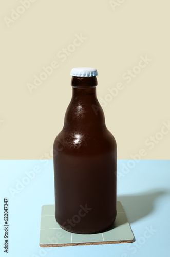 Chilled brown glass beer bo...