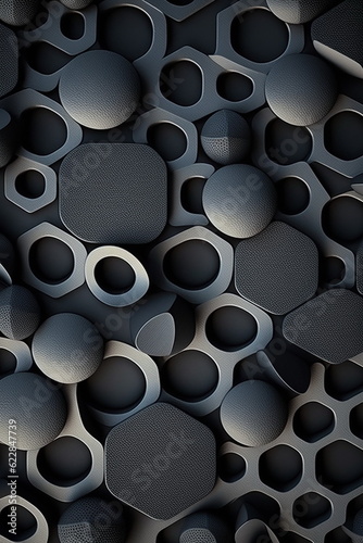 Black 3d geometry relief surface background