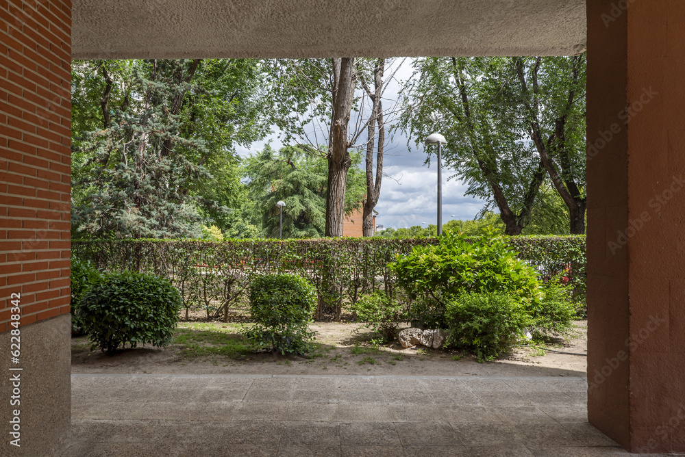Views of an urban garden between Views of an urban garden between