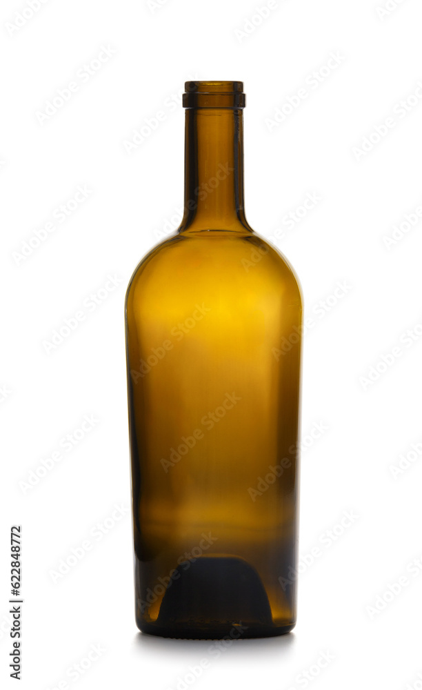 Empty dark glass wine bottle isolated on white background. Empty dark glass wine bottle isolated on white background.